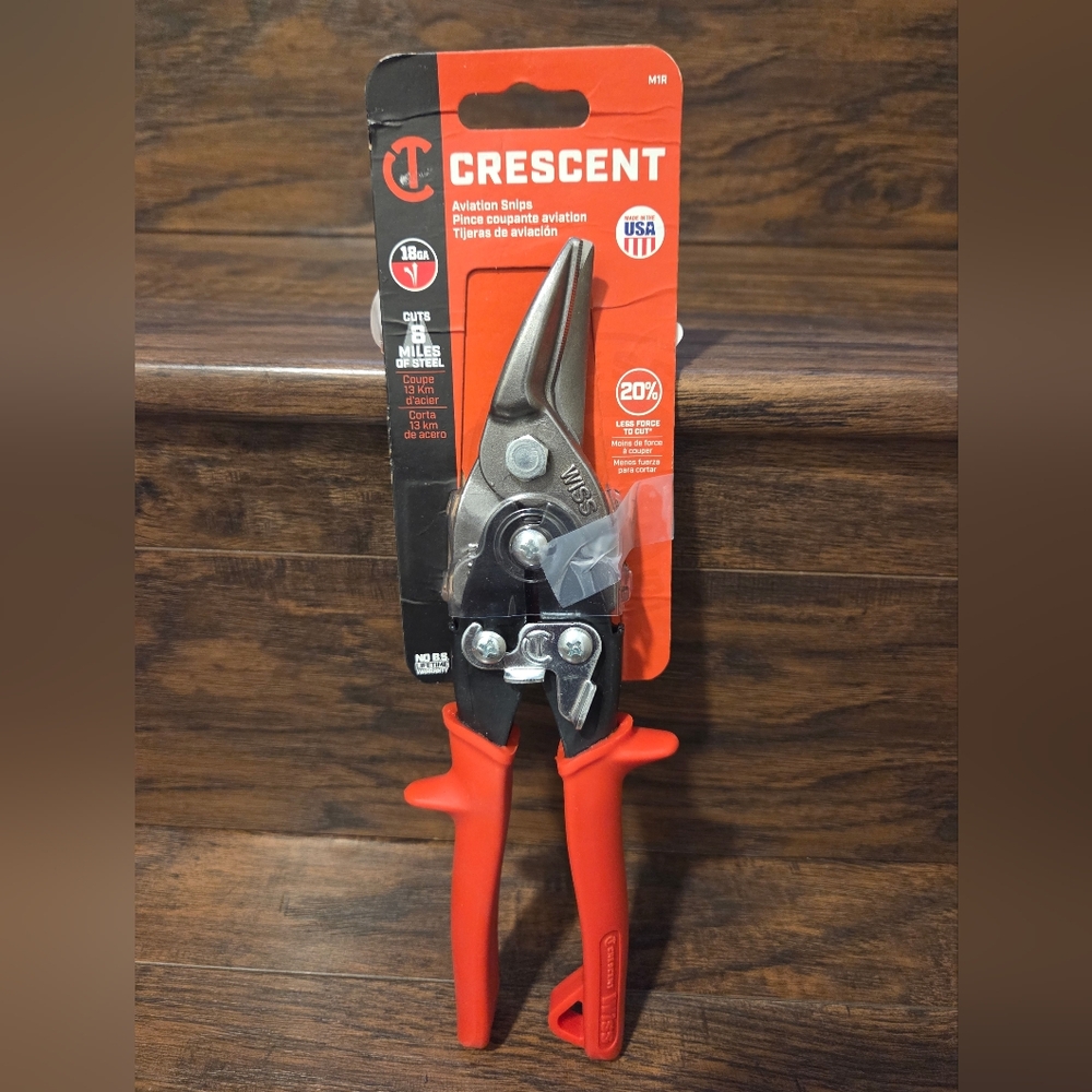 Crescent Wiss 9-1/4" Metalmaster Offset Straight and Left Cut Aviation Snips M1R